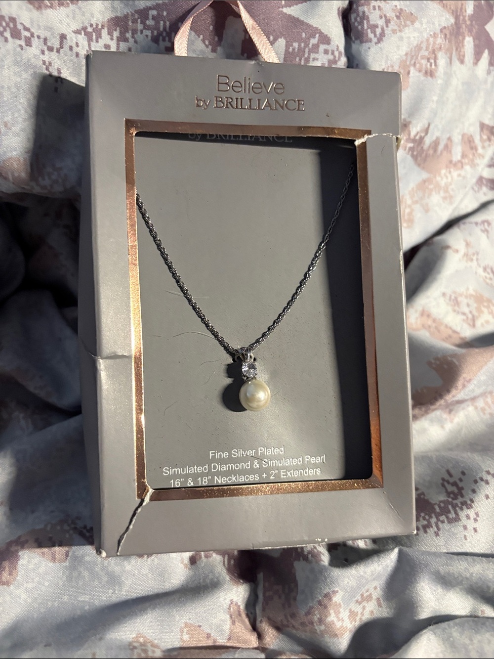 Believe by Brilliance Silver-Plated Pearl Pendant Necklace - Ivory Pearl